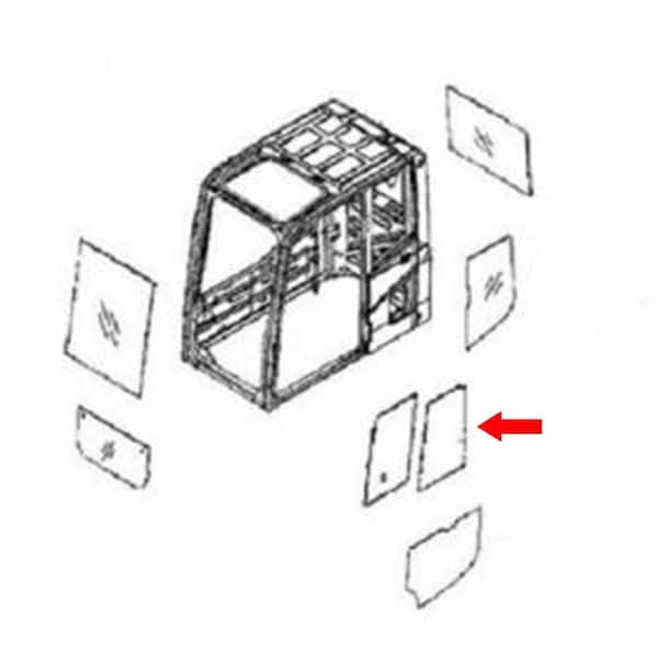 Aftermarket 20Y5452840 Rear Door Slider Glass Fits Komatsu Excavator PW130ES6K PC3406K CAH40-0108 - main